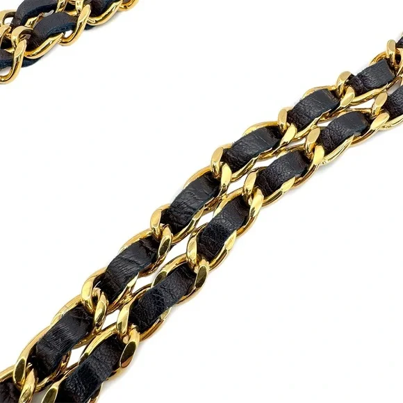 Authentic NEW CHANEL leather gold vintage belt 65cm - Picture 5 of 8